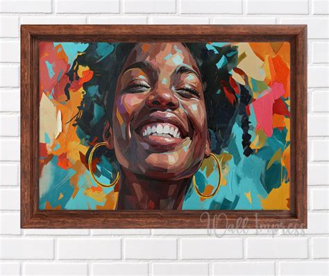 African American Woman Wall Art Canvas Painting Afrocentric Love