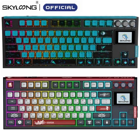 SKYLOONG GK87 PRO Spartan Mekanik Klavye PBT S Cak Takas Topuzu RGB