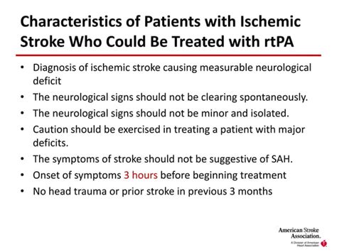 Aha Asa Guidelines For Ischemic Stroke Ppt