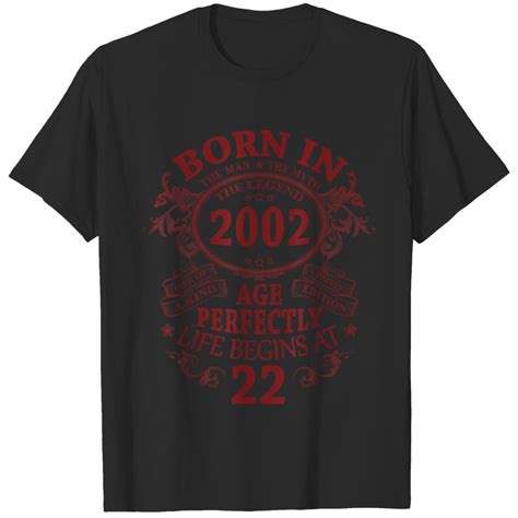 22 Birthday Decorations Men Born In 2002 22th Birthday Ts T Shirts