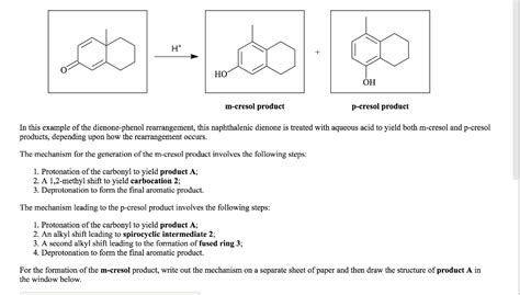 Solved H HO OH p-cresol product m-cresol product In this | Chegg.com