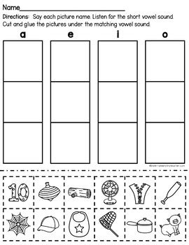 Short Vowels Cut And Paste By A Teeny Tiny Teacher Tpt