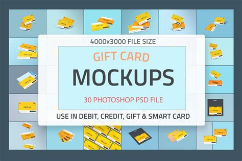 Gift Card Mockup Design | Print Mockups ~ Creative Market