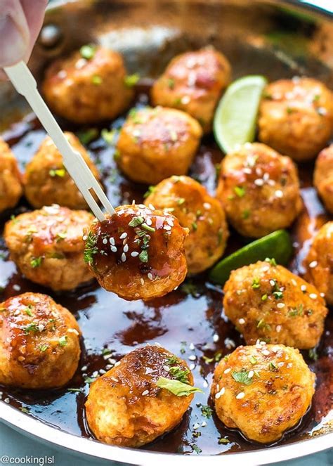 Honey Sriracha Chicken Meatballs Recipe Cooking Lsl