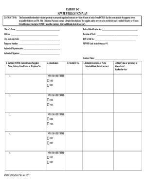 Fillable Online M Wbe Utilization Plan New York State Fax Email Print