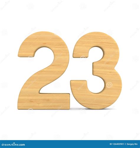 Number Twenty Three On White Background Isolated 3D Illustration Stock