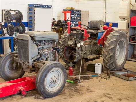 Tractor Under Repair Stock Photo Image Of Farm Garage 53132624