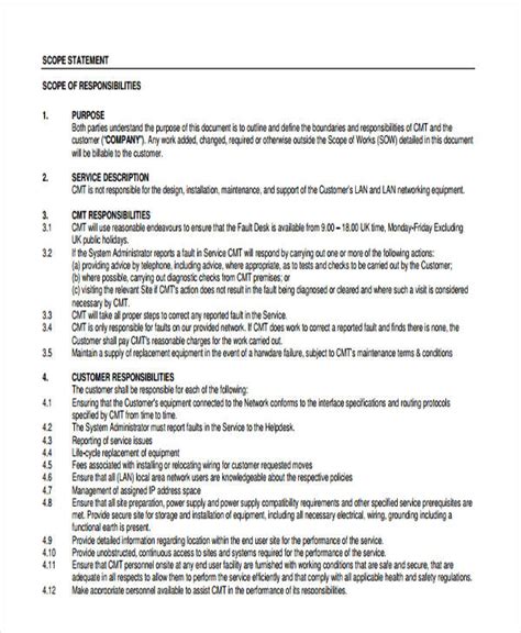 Scope Statement 13 Examples Format How To Develop Pdf