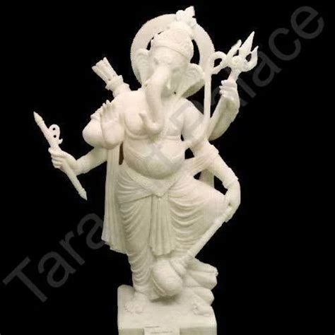 White Marble Ganesha Statue Size 12 72 Inch Rs 45000 Tara Art Palace