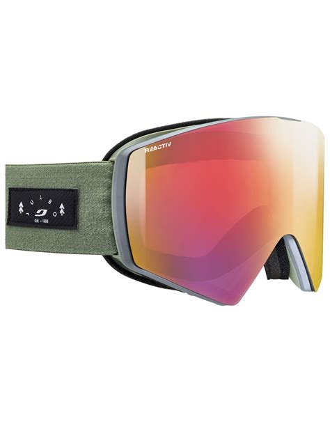 Julbo Razor Edge Gris Vert Reactiv 1 3 High Contrast Flash Rouge