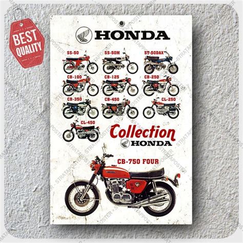 Jual Poster Motor Honda Cb Dekorasi Hiasan Dinding Vintage Sta Di