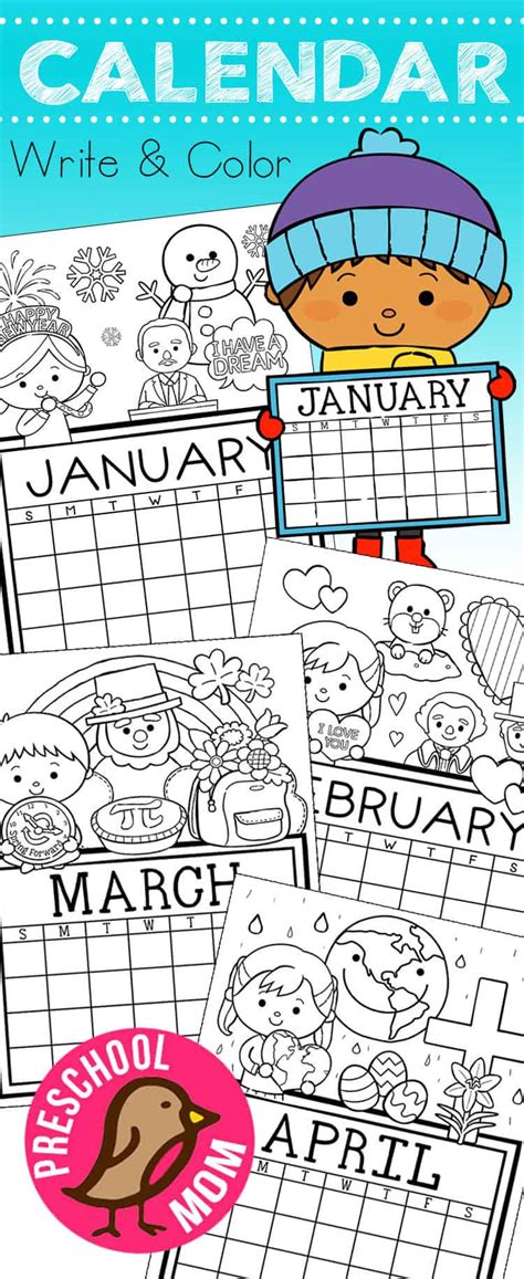 Preschool Monthly Calendar Printables - Preschool Mom