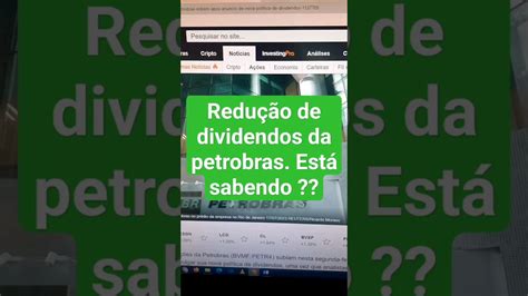 Redu O De Dividendos Da Petrobras Shorts Youtube