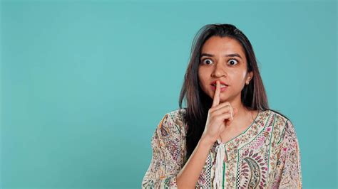 Annoyed Indian Woman Doing Shushing Hand Gesturing Irritated By Noise Having Negative Mood