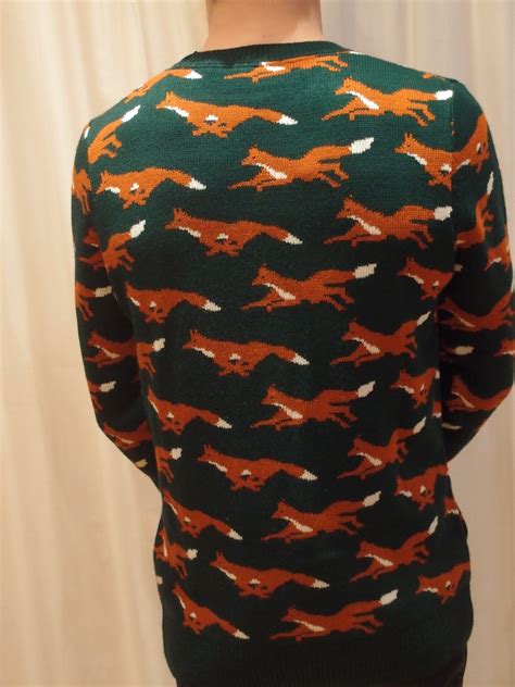 Mens New Retro Indie Vtg Run And Fly Running Fox Jumper Ebay