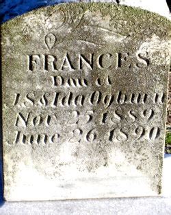 Frances Ogburn 1889 1890 Memorial Find A Grave