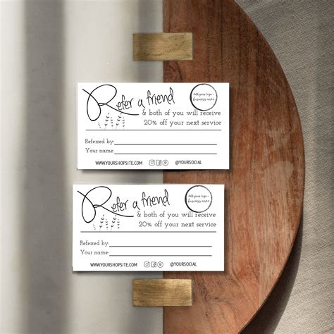 Referral Card Template Refer A Friend Rewards Card Client Etsy