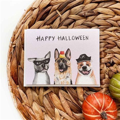 HALLOWEEN CARDS, Happy Holloween Dog Card, Fall Greeting Card, Halloween Dog Card, Trick or ...