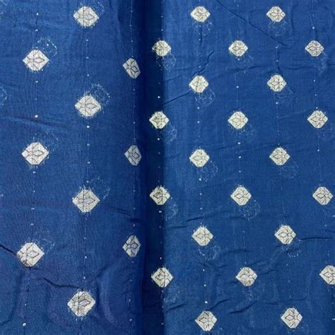 Navy Blue Zari Embroidery Sequence Chanderi Fabric At Rs