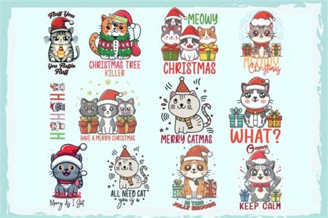 Cat Christmas Sublimation Bundle Graphic By Craftlab98 Creative Fabrica