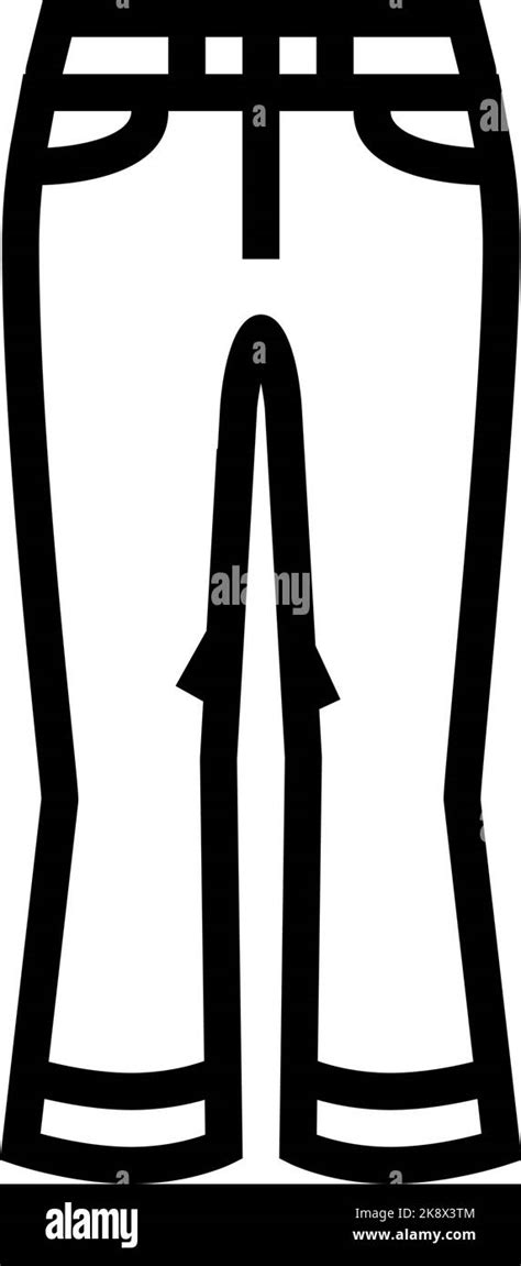 Bootcut Pants Clothes Line Icon Vector Illustration Stock Vector Image