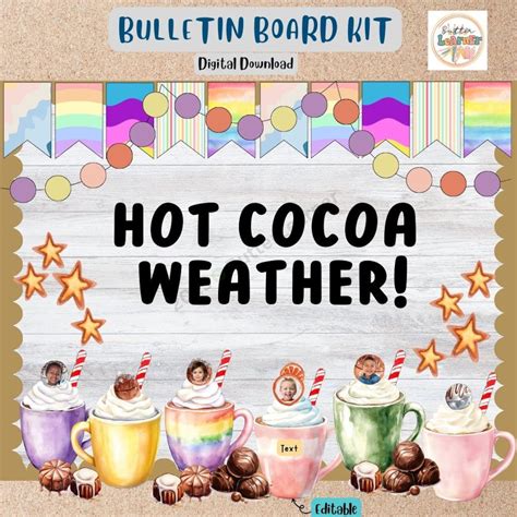 Hot Cocoa Bulletin Board Kit Door Classroom Decor Winter Bulletin