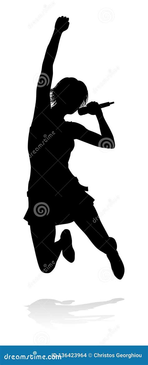 Singer Pop Country or Rock Star Silhouette Woman Stock Vector ...