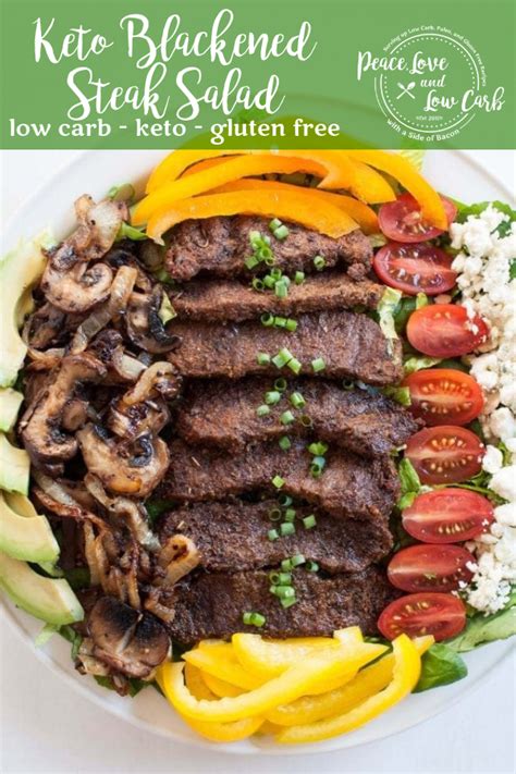 Keto Blackened Steak Salad Peace Love And Low Carb Recipe Keto