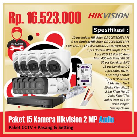 Vision CCTV Paket CCTV Hikvision Pasang Hikvision 2 MP Audio