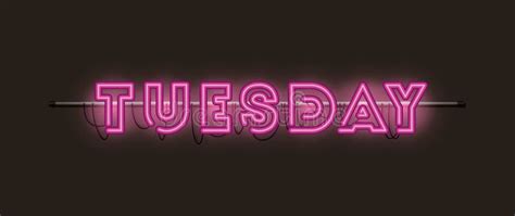 Tuesday fonts neon lights stock vector. Illustration of nightlife ...