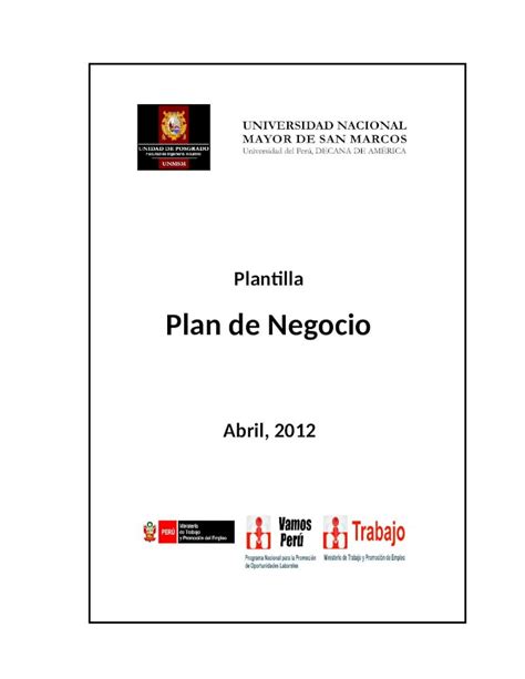 Docx Plantillaplan De Negocios Dokumentips