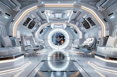 Premium Photo | Sleek and futuristic spaceship interior design con