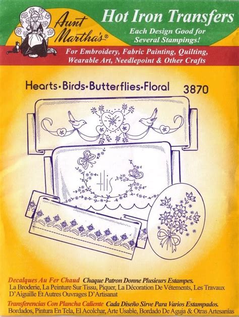Amazon Hearts Birds Butterflies Floral Aunt Martha S Hot Iron Embroidery Transfer