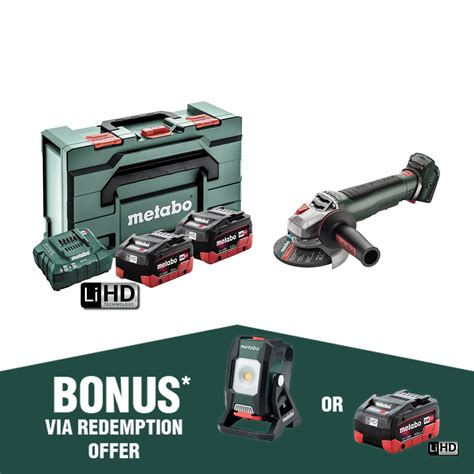 Metabo 18V WPB 18 LT BL 11-125 Quick Angle Grinder Kit - Bunnings Australia