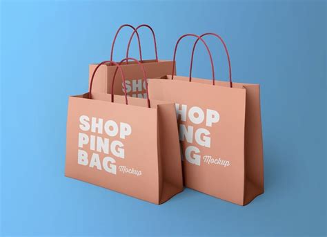 Mockup De Bolsas De Compras De Papel M Ltiples Tama Os Plantillas Psd