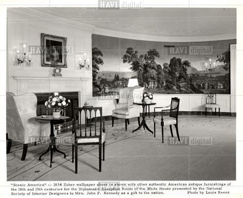 Diplomatic Reception Room White House 1961 Vintage Photo Print