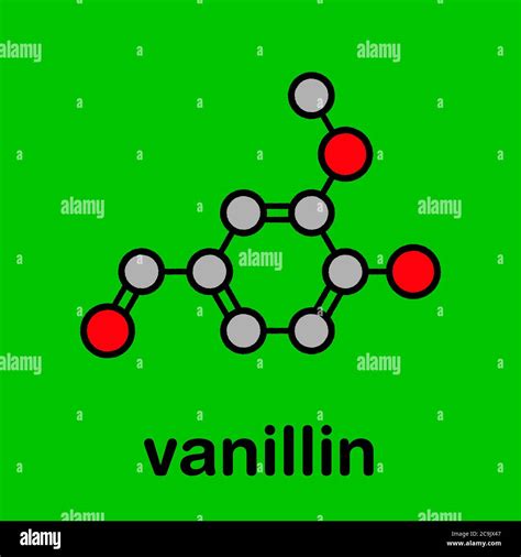 Vanillin Vanilla Extract Molecule Stylized Skeletal Formula Chemical