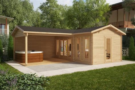 Corner Garden Room With Large Veranda Hansa B 18m2 44mm 3 X 6 M