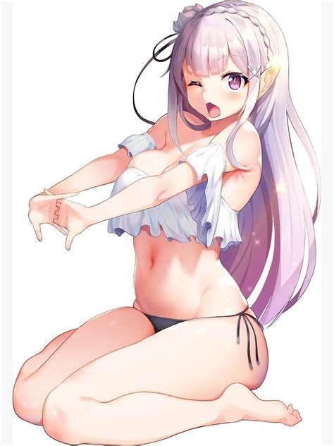 Cute Emilia Bikini Sexy Waifu Kawaii Re Zero Hot Anime Rz Girl Hot