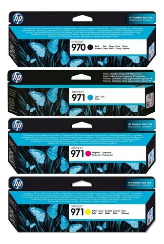 Pack Tintas Hp 970 Negro Y Colores Original Vencidas Cuotas sin interés