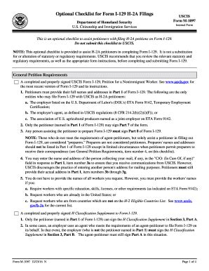 Fillable Online Uscis Note This Optional Checklist Is Provided To