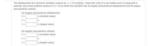 Solved he displacement of a harmonic oscillator is given by | Chegg.com 