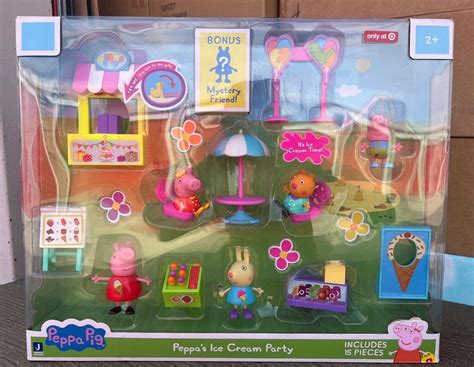 Peppa Pig Ice Cream Party Set Figures New