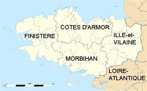 Map of Brittany in France - Maps of Brittany (Bretagne)