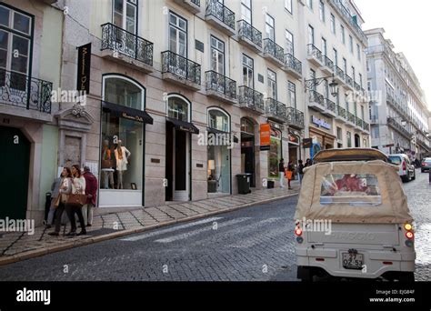 Rua Garrett Shopping Area In Chiado In Lisbon Portugal Stock Photo