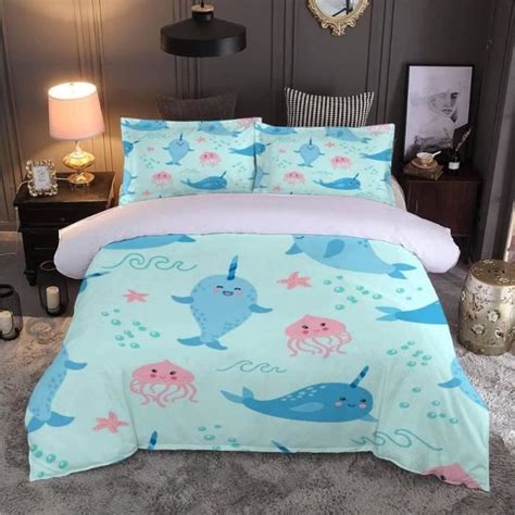 Housse De Couette 220X240 Ado Adulte Parure De Lit Poisson Mignon