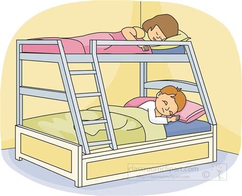 Furniture Clipart-kids sleeping in a bunk bed