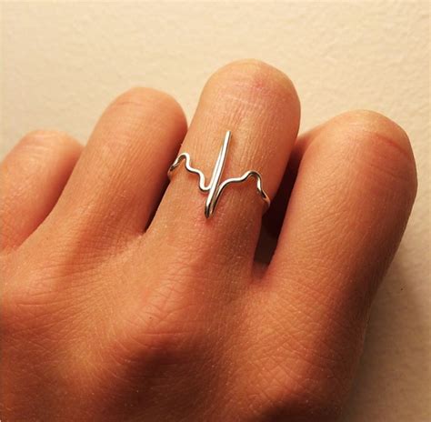 Accurate Ekg Heartbeat Ring 14k Gold Rose Gold Filled