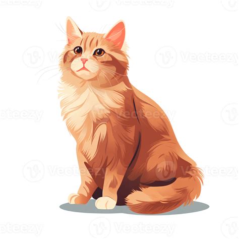 An Orange Cat Sitting On The Ground Ai Generative 32699806 Png