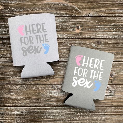 Here For The Sex Gender Reveal Baby Shower Can Coolers Etsy